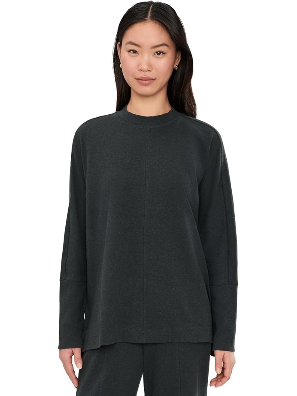 Pact Organic Cotton Airplane Long Sleeve Pullover Top Charcoal Gray Size XS
